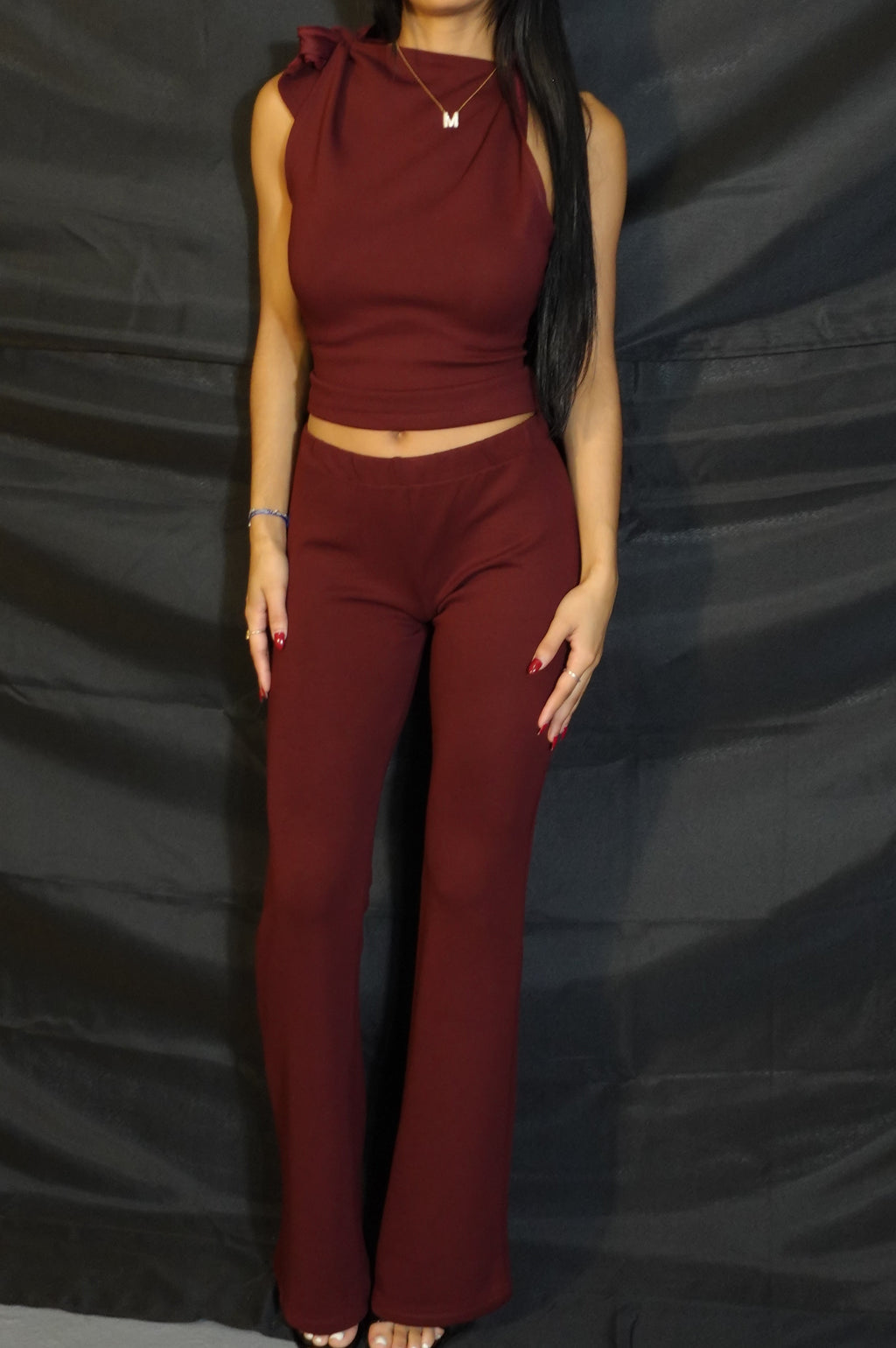 Burgundy two-piece set